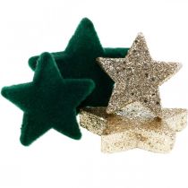 položky Hvězdicové posypy mix zelené a zlaté vánoční 4cm/5cm 40p
