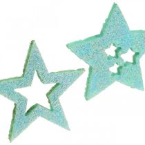 položky Ozdobné hvězdičky pro ruční práce Mint samolepící pěnová guma 4cm 36ks