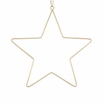 položky Dekorační hvězda na zavěšení zlatý kov Ø25cm 6ks