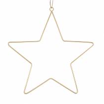 položky Dekorační hvězda na zavěšení zlatý kov Ø35cm 4ks
