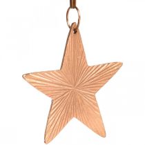 položky Přívěsek hvězda, vánoční dekorace, kovová dekorace měděné barvy 9,5 × 9,5 cm 3ks