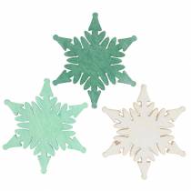 položky Vánoční hvězda sypaná zelená, bílá assort 4cm 72p