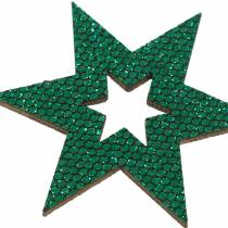 položky Sypaná dekorace hvězda zelená 3-5cm 48ks