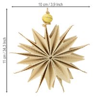 položky Papírové hvězdy, přírodní barvy, Ø10cm, 6 kusů