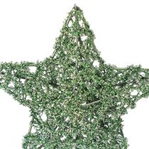 položky Sada ozdobných hvězd z drátu zelené barvy, dvě velikosti, 10 cm, 12 kusů