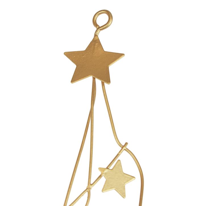 Hvězda dekorace dekorace věšák vánoční kovový zlatý 85cm