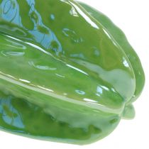 položky Keramická dekorace karambola karambola 10 cm zelená sada 3 kusů