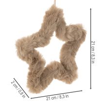 položky Závěsná ozdobná hvězda z umělé kožešiny, 21 cm, 4 kusy