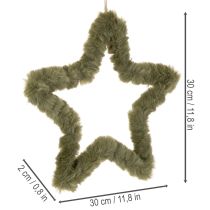 položky Závěsná hvězda, umělá kožešina, na dveře a okna, 30 cm, 3 kusy