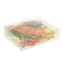 položky Bodová dekorace ze dřeva s barevnými motivy 4-6cm 72 ks