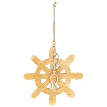 položky Dřevěná dekorace na volant Přírodní Ryba Stříbrný závěs Ø21,5cm