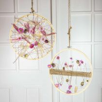 položky Dřevěný prsten kulatý, ručně vyrobený, vyšívací rámeček, DIY, boho styl Ø24cm