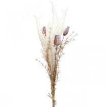 položky Makové tobolky deco sušené květy umělé kapradí krém 63cm