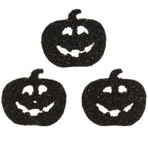 položky Bodová dekorace Halloweenská dekorace dýně 4cm černá, třpytky 72 ks