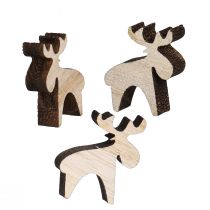 položky Bodová dekorace dřevěná dekorace los přírodní hnědá 2x2,5cm 108 ks