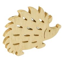 položky Bodová dekorace dřevěná dekorace ježek zelená hnědá bílá 4x3cm 72 ks