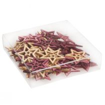 položky Bodová dekorace dřevěné hvězdičky v bobulově růžové přírodní Ø4cm 72 ks