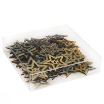 položky Bodová dekorace Vánoční hvězda dřevo 4 barvy Ø4cm 72 ks