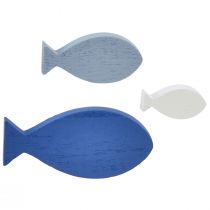položky Bodová dekorace dřevěná dekorace ryba modrá bílá námořní 3–8cm 24ks