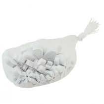 položky Bodová dekorace dřevěná dekorace na stůl bílé květy Ø2cm–6cm 20 ks