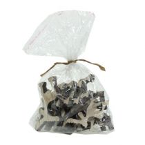 položky Bodová dekorace dřevěný los, dekorace na stůl, adventní bílené 30 ks