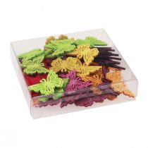 položky Bodová dekorace motýl dřevěná dekorace na stůl pružina 4×3cm 72 ks