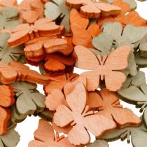 Streudeko motýl dřevěná motýlka letní dekorace oranžová, meruňka, hnědá 144p