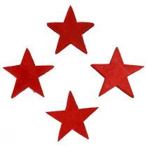 Bodová dekorace Vánoční hvězdy červené dřevěné hvězdy Ø5,5cm 12ks