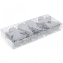 položky Bodová dekorace Vánoční dekorace anděl stříbrný třpyt V8cm 24 ks