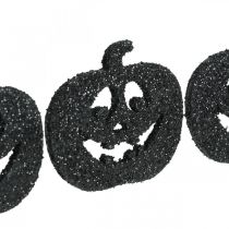 položky Bodová dekorace Halloweenská dekorace dýně 4cm černá, třpytky 72 ks