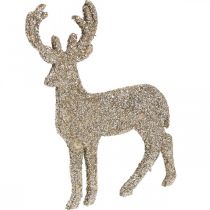 položky Bodová dekorace Vánoční dekorace jelena zlaté třpytky 6×8cm 24p