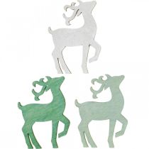 položky Bodová dekorace Vánoční dřevo jelení zelená 4×3cm 72ks