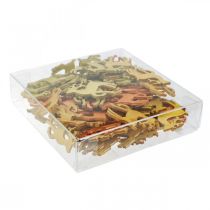 položky Bodová dekorace Vánoční dřevo jelen přírodní 4×3cm 72 ks