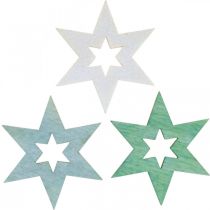 položky Dřevěné hvězdičky deco sypání Christmas Green H4cm 72p