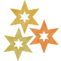 Dřevěné hvězdičky deco sypání Vánoční pomeranč V4cm 72p