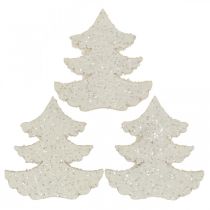 položky Bodová dekorace vánoční jedle bílá třpytka 4cm 72p