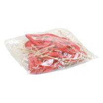 položky Dřevěná srdíčka dekorační věšák dřevěná dekorace červená 6/8/10/12cm 16 ks