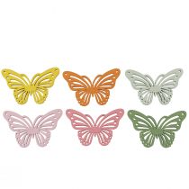 Shaker dřevěný motýlek barevná posypová dekorace 4,5×3cm 48ks