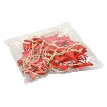 položky Dřevěná dekorace hvězdičky dekorace věšák dřevěná hvězda červená 6/8/10/12cm 16 ks