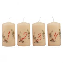 položky Adventní svíčky Adventní věnec 1-4 krémový 130/70mm 4ks