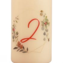 položky Adventní věnec, sada svíček 1-4, krémové, vánoční motiv, kvalita RAL, vyrobeno v Německu, 130/70 mm, 4 ks
