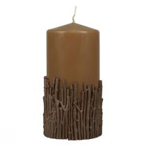 položky Sloupová svíčková větve dekor svíčka hnědá karamelová 150/70mm 1ks