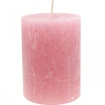 Jednobarevné svíčky Dusty pink Rustikální svíčka 80×110mm 4ks