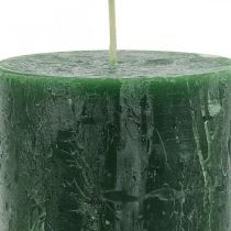 položky Jednobarevné svíčky zelené Rustic Safe Candle 80×110mm 4 ks