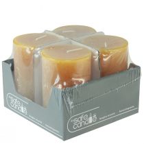 položky Adventní svíčky, žluté rustikální, 70/110 mm, 4 kusy - jednobarevné sloupkové svíčky pro atmosférickou vánoční výzdobu