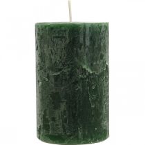 položky Jednobarevné svíčky Tmavě zelené sloupové svíčky 70×110mm 4ks
