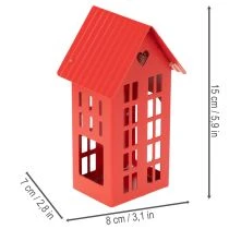 položky Kovový svícen na čajové svíčky, červený, s táckem 35 cm, 1 sada