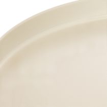 položky Kulatý dekorativní podnos v krémové barvě, 30 cm, na stojanu k dekoraci stolu