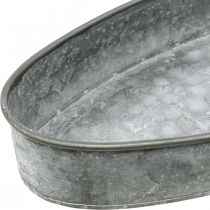 Dekorativní miska kovová zásuvková miska oválná šedá L33cm/31cm sada 2 ks
