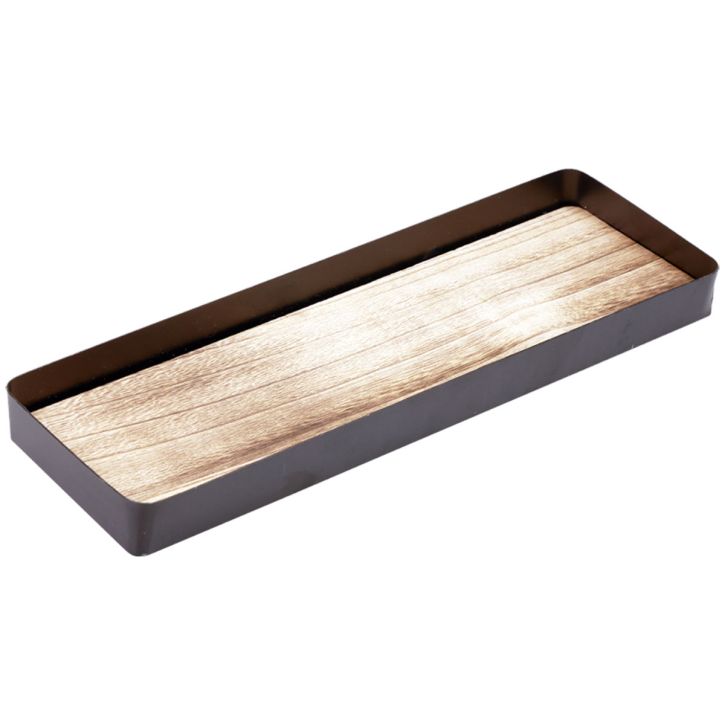 Dekorační tác kovový dřevo kovový tác dřevěný podnos 40x13x3cm